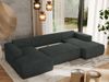 U-förmiges Ecksofa mit Schlaffunktion, Bettkasten und losen Kissen, zwei Armlehnen - TRENTINO U - Dunkelgrau Stoff Bild 4
