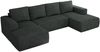 U-förmiges Ecksofa mit Schlaffunktion, Bettkasten und losen Kissen, zwei Armlehnen - TRENTINO U - Dunkelgrau Stoff Bild 5