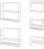 Songmics Küchenregal mit 3 verstellbaren Ablagen, Bambus weiß, 54 x 65 x 15 cm Bild 4