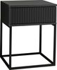 Stella Trading Marle Nachttisch in Graphit - Moderner Nachtschrank mit Schublade und schwarzem Metallgestell - 40 x 52 x 38,5 cm (B/H/T) Bild 4