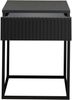 Stella Trading Marle Nachttisch in Graphit - Moderner Nachtschrank mit Schublade und schwarzem Metallgestell - 40 x 52 x 38,5 cm (B/H/T) Bild 3