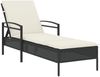 vidaXL Sonnenliege mit Auflage Schwarz 63x200x81 cm Poly Rattan 368299 Bild 2