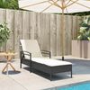 vidaXL Sonnenliege mit Auflage Schwarz 63x200x81 cm Poly Rattan 368299 Bild 3