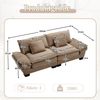 Modulares Sofa Set Chaiselongue+2-Sitzer, Cord, 5 Kissen, Taschen, Getränkehalter, Khaki Bild 4