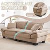 Modulares Sofa Set Chaiselongue+2-Sitzer, Cord, 5 Kissen, Taschen, Getränkehalter, Khaki Bild 2