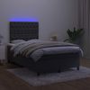 vidaXL Boxspringbett mit Matratze & LED Schwarz 120x200 cm Samt, Härtegrad: H2 [3136295] Bild 4