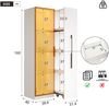 Flieks LED Vitrinenschrank 70×40×160 cm, Multifunktionsschrank mit Glasvitrine, Bücherregal & Aufbewahrungsschrank, Rollschrank modern weiß Bild 4