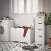 Mondeer Badkommode Badezimmerschrank, Spielzeugkiste, Sitztruhe, 72 x 48 x 36 cm, Weiß Bild 1