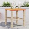 vidaXL Gartentisch Beige 40x40x42 cm Poly Rattan Akazienholz 366265 Bild 1