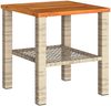 vidaXL Gartentisch Beige 40x40x42 cm Poly Rattan Akazienholz 366265 Bild 2