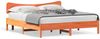 vidaXL Massivholzbett ohne Matratze Wachsbraun 160x200 Kiefernholz 3328228 Bild 2
