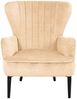 SVITA ARTHUR Ohrensessel Sessel Relaxsessel Modern Gepolstert Samt Hellbraun Bild 3