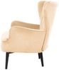 SVITA ARTHUR Ohrensessel Sessel Relaxsessel Modern Gepolstert Samt Hellbraun Bild 4