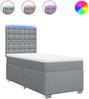 vidaXL Boxspringbett mit Matratze Hellgrau 100x200 cm Stoff 3292713 Bild 2