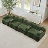 Modulares Wohnzimmersofa aus Samt, Wellenform, 384x98x70 cm, grün Bild 2
