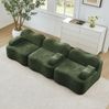 Wohnzimmersofa modulares Ecksofa 70cm×288cm×98cm aus Samt – rahmenlos mit tiefer Sitzfläche in Grün Bild 2