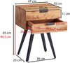 Nachtkonsole 47 x 65 x 35 cm Akazie Massivholz Nachttisch Boxspringbett, Nachtkästchen 2 Schubladen, Nachtschrank Modern mit Metallbeinen, Nachtkommode Massiv Bild 4