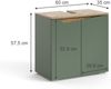 Waschbeckenunterschrank Marelle Grün/Artisan 60 x 57.5 cm mit 2 Türen Vicco Bild 2