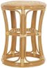 Krines Home Sitzhocker Hoher Rattan Hocker Rund Sitzhocker aus echtem Rattan/Rattanhocker, Blumenhocker Beistell Hocker Fußhocker Bild 1