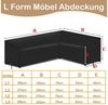 Sunicol Gartenmöbel-Schutzhülle L-Form Abdeckung für Gartenmöbel, Wasserdicht, Winddicht, Anti-UV, Staubdicht, Oxford Gewebe, für Outdoor Sofa Tisch Möbelsets, Schwarz Bild 2