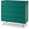 Schubladenkommode Kommode mit 4 Schubladen 90 x 40 x 90 cm MDF und Metall Bild 2