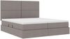 vidaXL Aufbewahrungsbett mit Kopfteil Taupe 200 x 200 cm Stoff 3372194 Bild 5