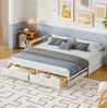 Schlafsofa Weiß Ausziehbar 90-180x200 Massivkiefer Schubladen Stauraum Platzsparend Gästebett Wohnzimmer Bild 1