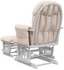 vidaXL Schaukelsessel mit Hocker Gleitend Hellrosa Stoff 351660 Bild 5