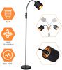 ZMH Stehlampe Wohnzimmer Vintage Schwarz Stehleuchte Modern Stoff Bogenlampe 360° Drehbarer kippschalter E14 Boho Standlampe Metall Design Standleuchte für Schlafzimmer ohne Leuchtmittel Bild 2