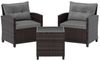 COSTWAY Gartenlounge-Set, (3-tlg, 2 Sessel & 1 Tisch), mit Kissen, Balkonset Bild 5