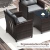 COSTWAY Gartenlounge-Set, (3-tlg, 2 Sessel & 1 Tisch), mit Kissen, Balkonset Bild 2