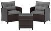 COSTWAY Gartenlounge-Set, (3-tlg, 2 Sessel & 1 Tisch), mit Kissen, Balkonset Bild 4