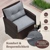 COSTWAY Gartenlounge-Set, (3-tlg, 2 Sessel & 1 Tisch), mit Kissen, Balkonset Bild 3