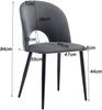 Esstisch 140x80x75 cm mit 4 Samtstühlen Grau – 5-teiliges Set, MDF-Tischplatte mit Marmor-Optik, verstellbare Beine,weiß und grau Bild 4