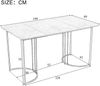 Esstisch 140x80x75 cm mit 4 Samtstühlen Grau – 5-teiliges Set, MDF-Tischplatte mit Marmor-Optik, verstellbare Beine,weiß und grau Bild 5
