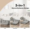 Klappbares Bodensofa 3 in 1 Schlafsofa mit Schlaffunktion und Verstellbarer Rückenlehne Hellgrau Bild 3