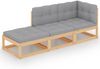 vidaXL 3-tlg. Garten-Lounge-Set mit Kissen Massivholz Kiefer 3076519 Bild 2