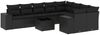 vidaXL 10-tlg. Garten-Sofagarnitur mit Kissen Schwarz Poly Rattan 3223044 Bild 2