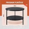 WLIVE Couchtisch Couchtisch rund mit 2 Ebenen, Beistelltisch Holz mit Metallgestell (1 Tisch), Wohnzimmertisch mit Metallrahmen, für Wohnzimmer, Schlafzimmer Bild 3