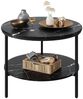 WLIVE Couchtisch Couchtisch rund mit 2 Ebenen, Beistelltisch Holz mit Metallgestell (1 Tisch), Wohnzimmertisch mit Metallrahmen, für Wohnzimmer, Schlafzimmer Bild 2