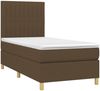 vidaXL Boxspringbett mit Matratze & LED Dunkelbraun 90x190 cm Stoff 3135560 Bild 3