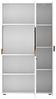 Vitrine Ornella / Oreta, Holzwerkstoff, Weiß, Holzfarben, 82 x 146 x 37 cm Bild 2