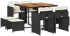 vidaXL 9-tlg. Garten-Essgruppe mit Kissen Schwarz Poly Rattan 3277910 Bild 2