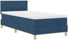 vidaXL LED Boxspringbett mit Kissen Blau 90 x 190 cm Stoff 3342484 Bild 2