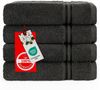 Hammetex 4er Badetuch Set, 100% Baumwolle Premium Qualität Groß 50x100 cm Handtuch, Weich Saugstark Schnell Trocknendes Händehandtuch, Anthrazit Bild 3