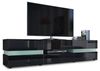 Vladon Lowboard Flow, TV-Kommode mit Ambient Light Verglasung mit 2 Türen, 1 Schublade und 1 Klappe, Schwarz matt/Schwarz Hochglanz (177 x 45 x 39 cm) Bild 4