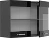 Küchenglasschrank R-Line Schwarz Hochglanz 80 cm Vicco Bild 4