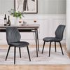 Yaheetech 2er Set Esszimmerstühle mit hoher Rückenlehne, bis 136 kg, Stoff Dunkelgrau, 44 x 58,5 x 82 cm Bild 3