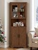 FiveWillowise Eckschrank mit 4 Türen und 5 Ablageflächen, 165cm, Holz, Braun (1-St) Eckschrank perfekt in die Ecke zwischen zwei Wänden integrieren. Bild 4