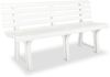 Parkbank KATO 145,5 cm Kunststoff Weiß | Gartenbank wetterfest Terrassenbank 3 Sitzer Sitzbank Rückenlehne Bild 2